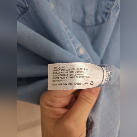 A New Day Chambray Button Down‎ XXL Like New - Picture 3 of 4